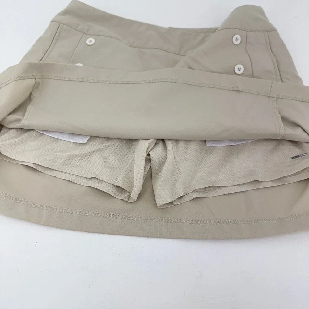 Adidas ClimaCool Golf Skort Khaki Tan Button Front AE7002 Womens 6 - Picture 10 of 10